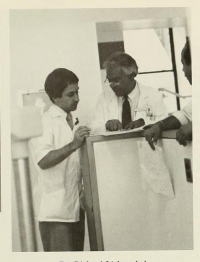 Dr. Lichtenthal with a student in the 1990 yearbook.